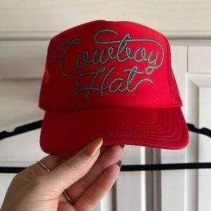 Ascot + Hart red rope “Cowboy Hat” trucker hat snapback adjustable baseball cap